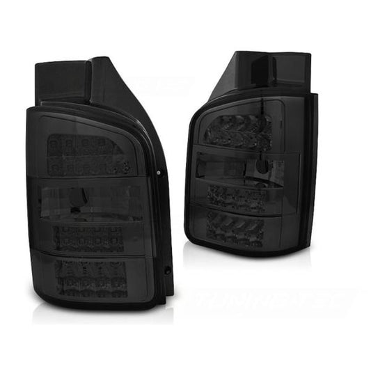 Feux arrière LED compatibles avec VW T5 GP Facelift 09-15 fumés (portes battantes)