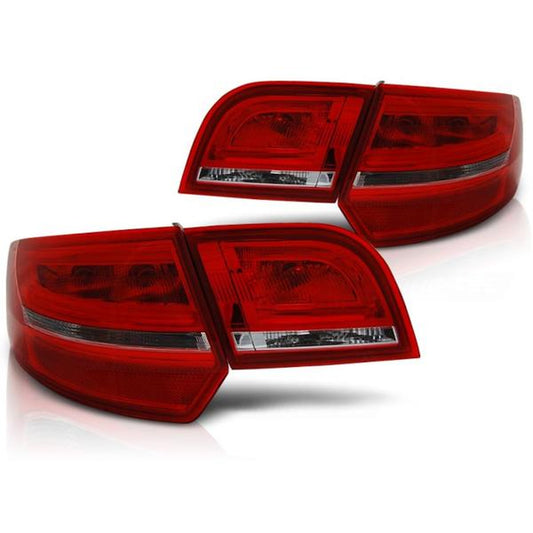 LED Lightbar Rückleuchten passend für Audi A3 8P Sportback Bj. 04-08 Rot/Chrom