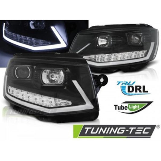 Scheinwerfer DRL LED Tagfahrlicht passend für VW T6 Bj. 15-19 Schwarz mit LED Blinker