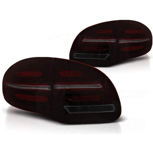 Voll LED Lightbar Rückleuchten passend für Porsche Cayenne 958 92A Bj. 10-14 Rot/Smoke