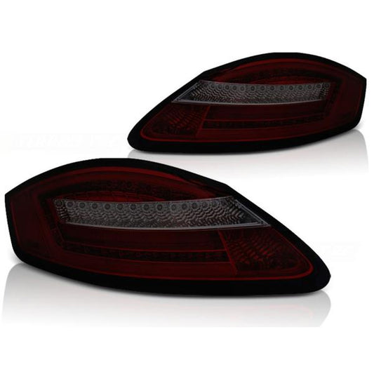 Voll LED Lightbar Rückleuchten passend für Porsche Boxster 987 + Cayman  04-09 Rot/Smoke