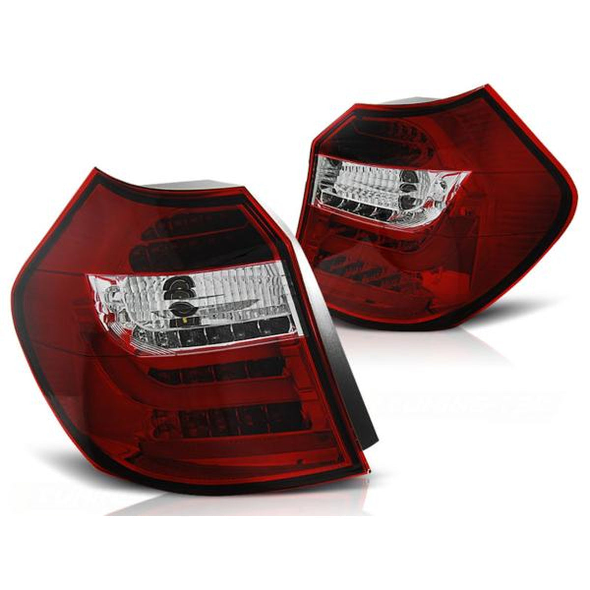 LED Lightbar Rückleuchten passend für BMW E87 Bj. 04-07 Rot/Chrom