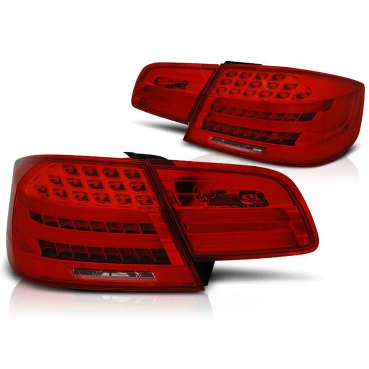 LED Lightbar Rückleuchten passend für BMW E92 Coupe Bj. 06-10 Rot/Chrom LCI Optik