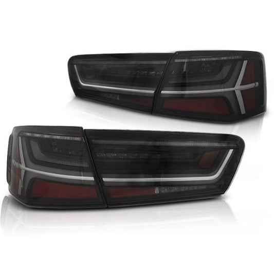 Feux arrière LED compatibles avec Audi A6 4G berline 11-14 noirs avec clignotant dynamique