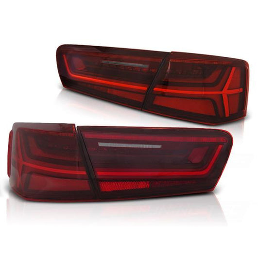 Feux arrière LED compatibles avec Audi A6 4G C7 Berline 11-14 Rouge avec clignotant dynamique