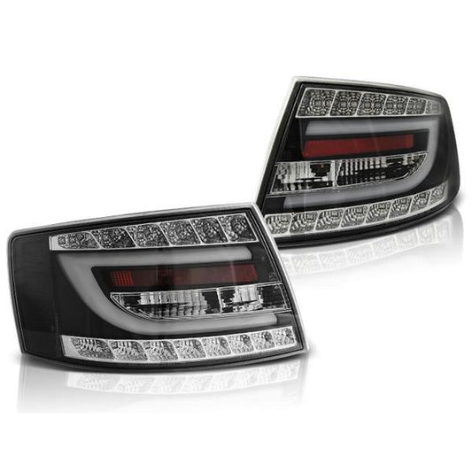 Feux arrière à barre LED compatibles avec Audi A6 C6 4F Berline, années 04-08, noirs, 7 broches