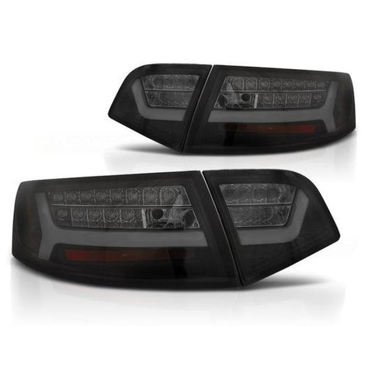 Feux arrière à barre LED compatibles avec Audi A6 C6 4F Berline année 08-11 noir fumé