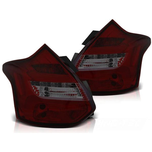 2x LED Lightbar Rückleuchten passend für Ford Focus MK3 Bj. 11-14 Rot/Smoke