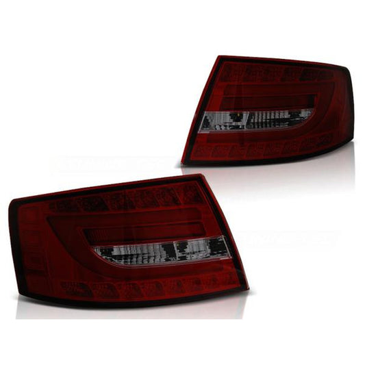 LED Lightbar Rückleuchten passend für Audi A6 C6 4F Limo Bj. 04-08 Rot/Smoke 6-PIN