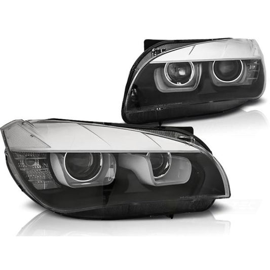 Xenon Scheinwerfer DRL LED Tagfahrlicht passend für BMW X1 E84 Facelift 12-14 Schwarz