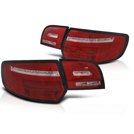 Voll LED Lightbar Rückleuchten passend für Audi A3 8P Sportback 08- Rot/Chrom dynBlinker