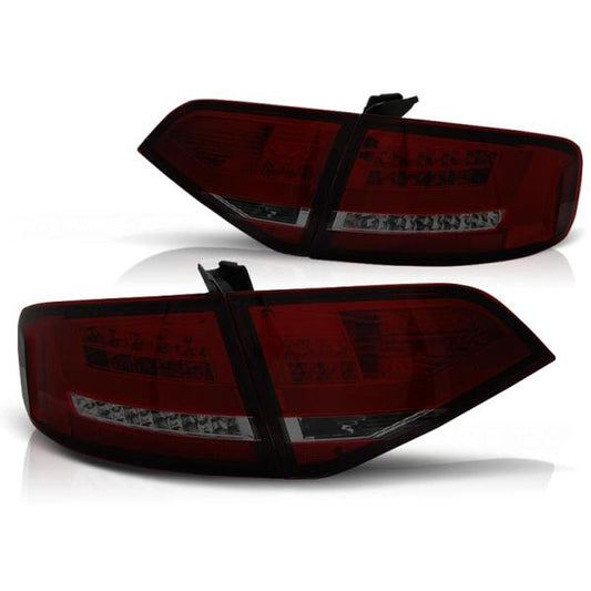 LED Lightbar Rückleuchten passend für Audi A4 B8 (8K) Limo Bj. 08-11 Rot/Smoke