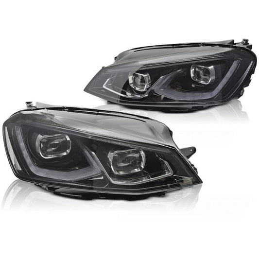 VOLL LED Scheinwerfer Set passend für VW Golf 7 12-17 schwarz mit dyn. Blinker