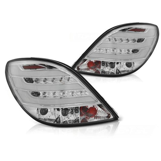 LED Lightbar Rückleuchten passend für Peugeot 207 Bj. 06-09 Chrom