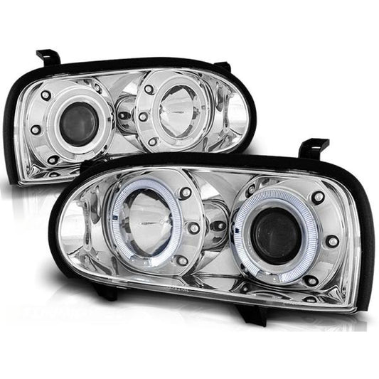 Scheinwerfer Angel Eyes passend für VW Golf 3 1991–97 Chrom
