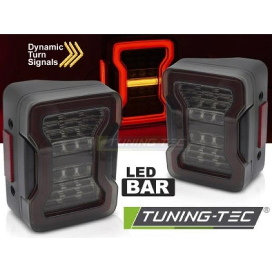 LED Lightbar Rückleuchten passend für Chrysler Jeep Wrangler JK ab 2007 Smoke dynamischen Blinker