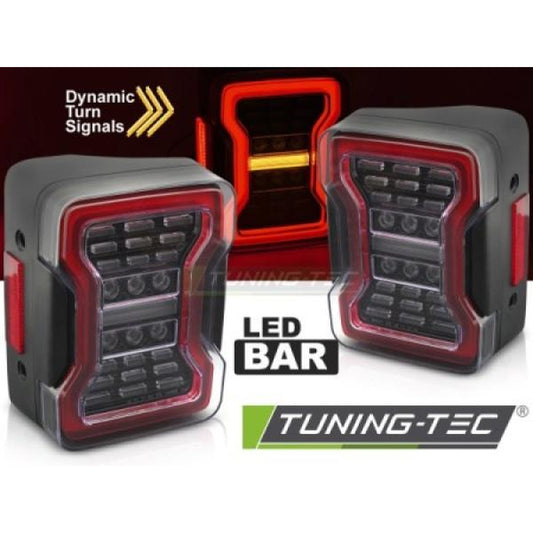 LED Lightbar Rückleuchten passend für Chrysler Jeep Wrangler JK ab 2007 Schwarz dynamischen Blinker