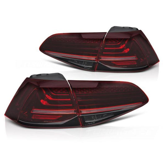 LED-Rückleuchten passend für VW Golf 7 2013–2019 Kirschrot dynamischer Blinker