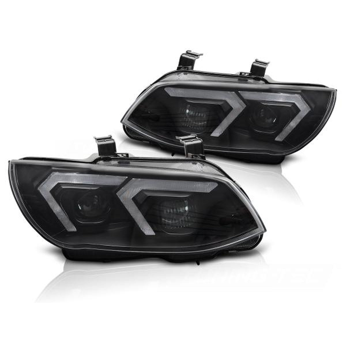 3D Xenon LED Tagfahrlicht Scheinwerferset passend für BMW 3er Coupe/Cabrio E92/E93 LCI 10-13 schwarz
