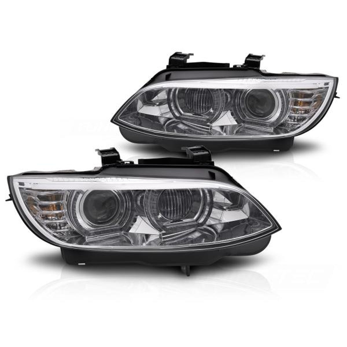 3D Xenon LED Tagfahrlicht Angel Eyes Scheinwerfer passend für BMW 3er Coupe/Cabrio E92/E93 06-10 chrom