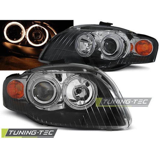 Scheinwerfer Angel Eyes Schwarz passend für AUDI A4 B7 11.04-03.08